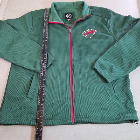 NHL Minnesota Wild XXL Full Zip Green Performance Fleece Jacket - Picture 9 of 15